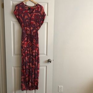 Red pattern maxi dress size 10.